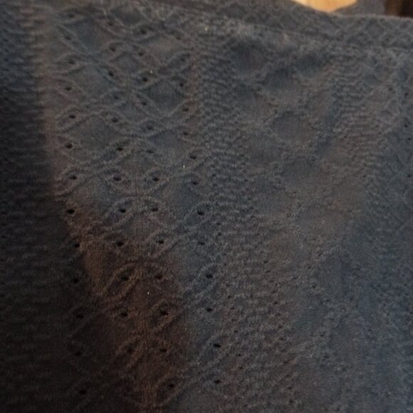 Liz Claiborne Dark Blue Textured Short-Sleeve Sweater, Size XL - Picture 3 of 4